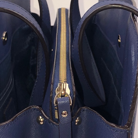Kate Spade Newbury Lane Jules Navy Leather Tote - Picture 7 of 8